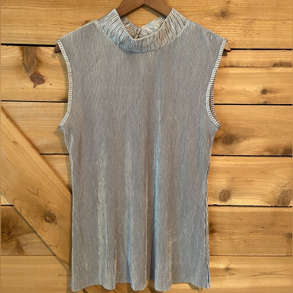 Jon & Anna Silver Mock Turtleneck Sleeveless Top